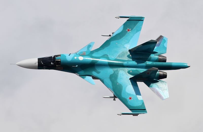 圖為俄羅斯空軍蘇愷34戰鬥轟炸機。（圖取自維基百科共享資源，作者：Vitaly V. Kuzmin ，CC BY-SA 4.0）