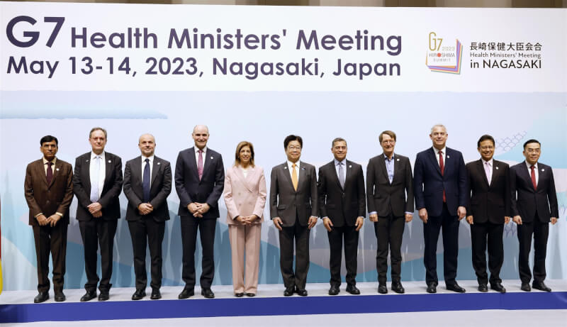 G7衛生部長會議14日聲明指出，未來因應健康危機再起時，將致力推動疫苗廣泛普及的聯合聲明。（共同社）
