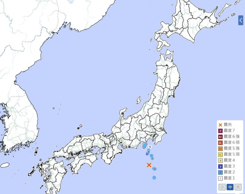 日本當地時間14日下午5時12分發生芮氏規模5.6地震。（圖取自日本氣象廳網頁jma.go.jp）