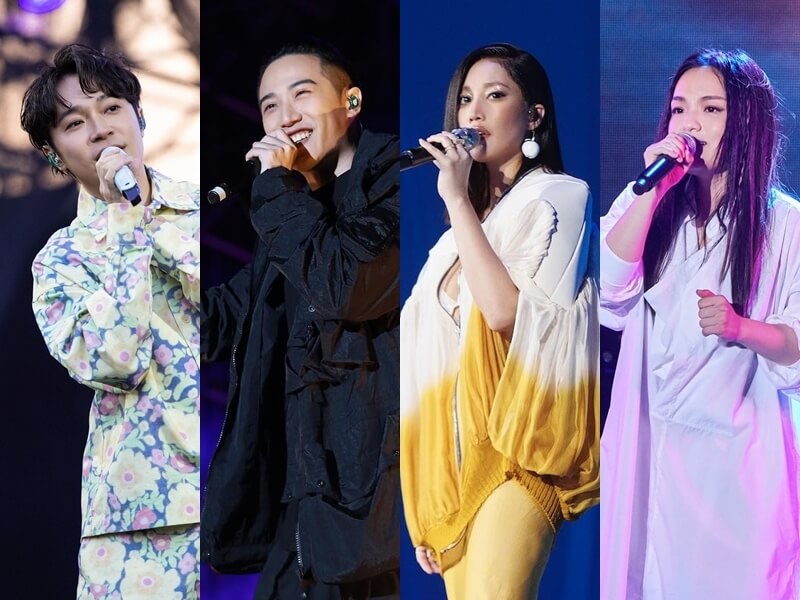 第34屆金曲獎入圍名單16日公布,吳青峰(左1)與熊仔(左2)將爭歌王,A-Lin(右2)與徐佳瑩(右1)搶后。(左至右圖取自吳青峰、熊仔、A-Lin 、徐佳瑩臉書facebook.com)