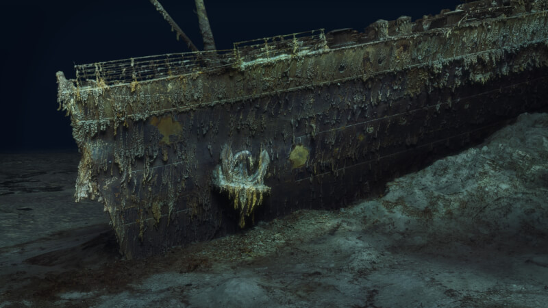 111年前沉入大西洋底的鐵達尼號全船3D圖像近日問世，料將有助釐清這起重大船難事發經過。（圖取自twitter.com/AtlanticProds）