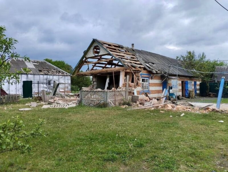 圖為俄羅斯西部貝爾哥羅德州一棟建築毀損。（路透社）