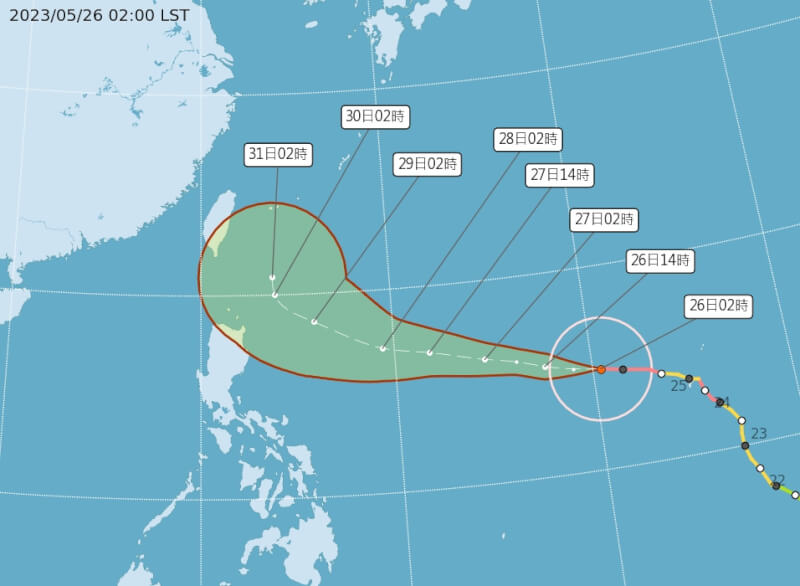 气象专家吴德荣26日指出，玛娃的台风眼清晰，眼墙结构扎实，创下今年地表各大洋最强纪录。（图取自中央气象局网页cwb.gov.tw）