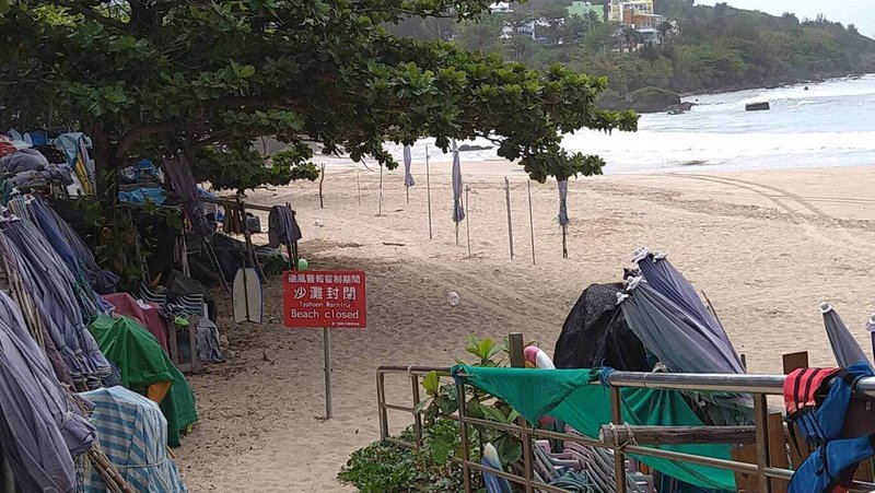 颱風瑪娃外圍環流開始影響台灣，墾丁國家公園管理處30日關閉南灣等6處沙灘，同時呼籲民眾不要前往觀浪。（墾管處提供）中央社記者李卉婷傳真  112年5月30日