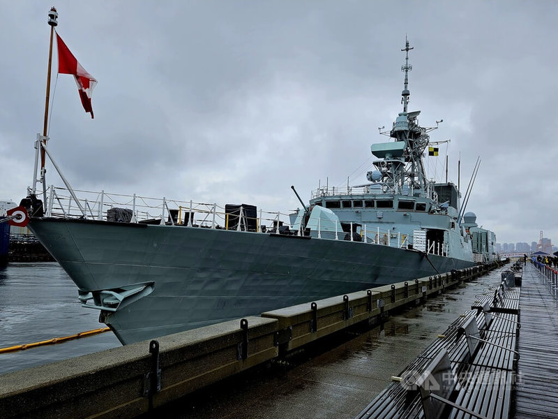 加拿大巡防艦渥太華號（HMCS Ottawa）目前在加拿大西海岸待命，8月即前往台海地區執勤。 中央社記者程愛芬溫哥華攝 112年6月4日