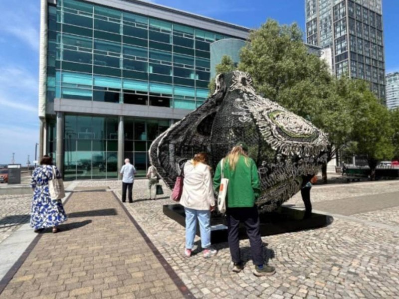 台灣原住民藝術家安聖惠Eleng Luluan作品「Ngialibalibade－致 失落的神話」將於2023英國利物浦雙年展期間在利物浦王子碼頭（Princes Dock）展出。（文化部提供）中央社記者王寶兒傳真  112年6月9日