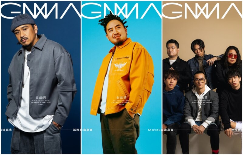 第34屆金曲獎將於7月1日台北小巨蛋登場,歌手葛西瓦(左起)、Matzka及神棍樂團將擔任表演嘉賓。(台視提供)中央社記者葉冠吟傳真 112年6月9日