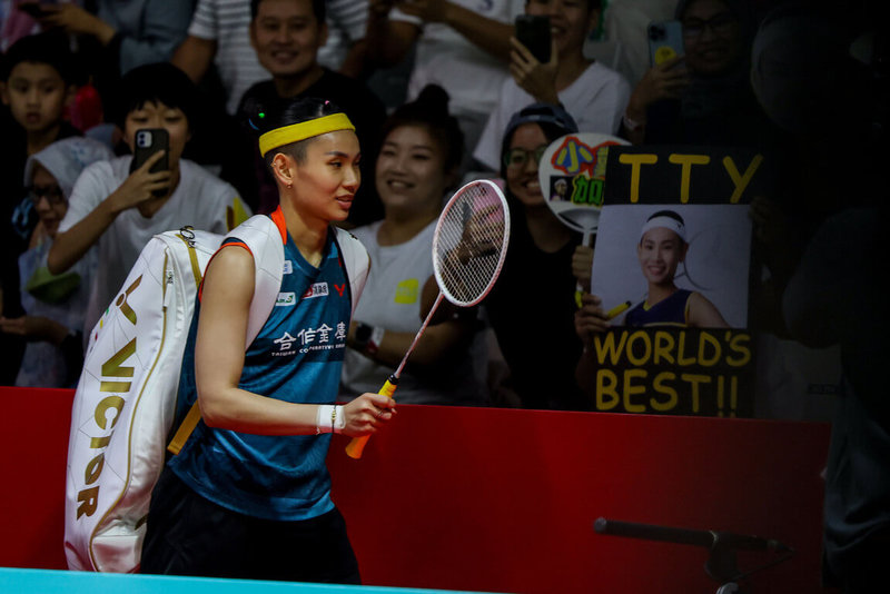台灣羽球一姐戴資穎（前）確定參加下週開打的2023台北羽球公開賽，力拚衛冕女單冠軍。（Badminton Photo提供）中央社記者黎建忠傳真  112年6月16日