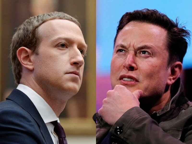 全球最知名的兩位科技億萬富豪祖克柏（左）和馬斯克（右）同意一決高下，進行鐵籠格鬥大賽。（路透社）