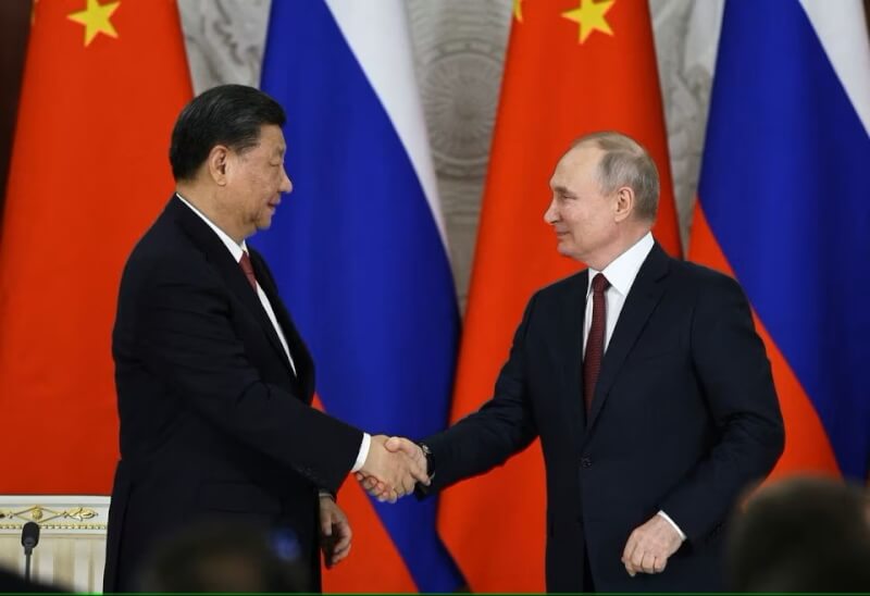 瓦格納集團兵變迅速結束，中國擔心此事件可能影響中俄的夥伴關係。圖為中國國家主席習近平（左）和俄國總統（右）蒲亭3月在莫斯科會面。（路透社）