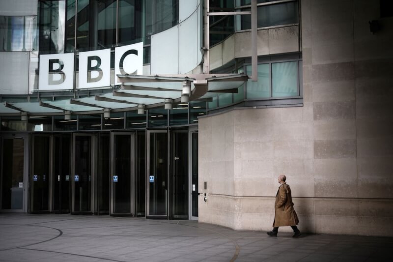 圖為英國倫敦BBC總部。（路透社）
