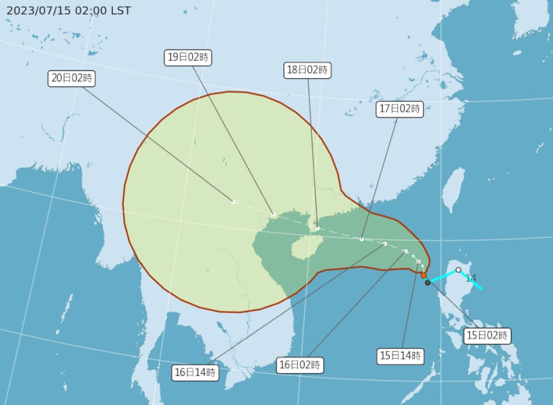 （圖取自中央氣象局網頁cwb.gov.tw）