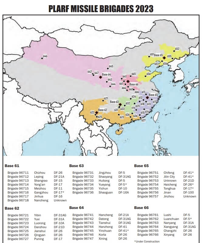 美國學者指中國在台灣附近廣泛部署東風17中程彈道飛彈，部分飛彈距台更僅約400公里。（圖取自詹姆士．馬丁不擴散研究中心網頁nonproliferation.org）
