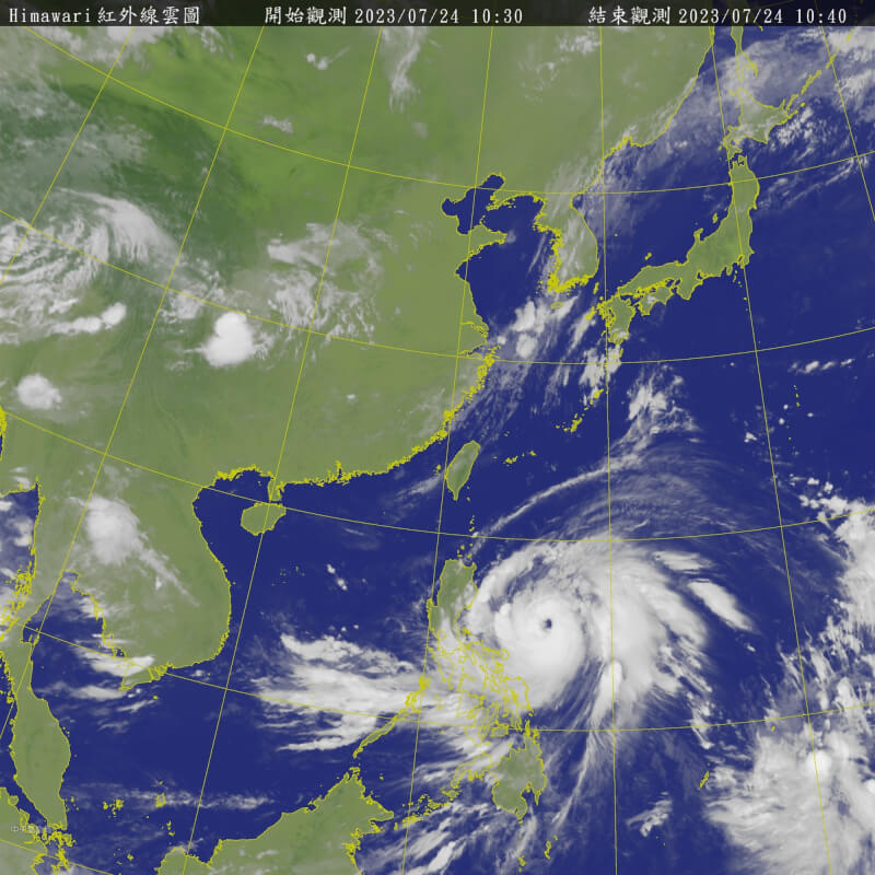 氣象局表示颱風杜蘇芮26、27日離台灣最近，預計24日晚間發布海警。（圖取自氣象局網頁cwb.gov.tw）