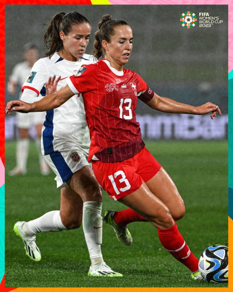 2023女子世界盃足球賽25日進行A組小組賽，瑞士對挪威以0比0言和。（圖取自facebook.com/fifawomensworldcup）
