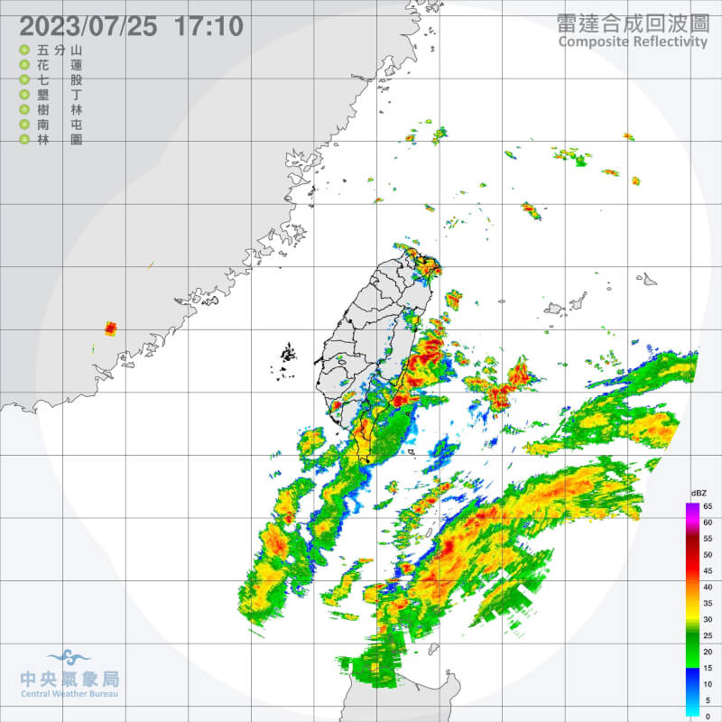 氣象局25日下午發布颱風杜蘇芮風雨預報，預估自25日至29日零時，平地部分以花蓮縣、台東縣400至700毫米最多。（圖取自中央氣象局網頁cwb.gov.tw）