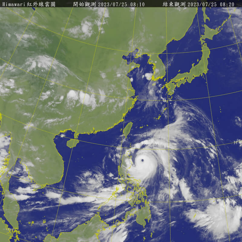 氣象專家吳德榮表示，中颱杜蘇芮接近，以東半部及恆春半島是發生「致災降雨」機率最高的地區。（圖取自中央氣象局網頁cwb.gov.tw）