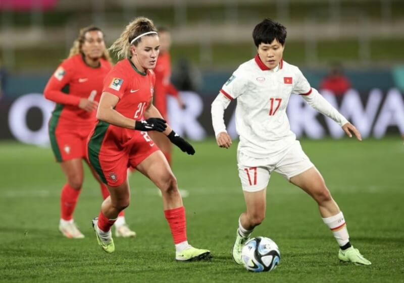 葡萄牙27日以2比0擊敗越南，拿下女足世界盃首勝。（路透社）