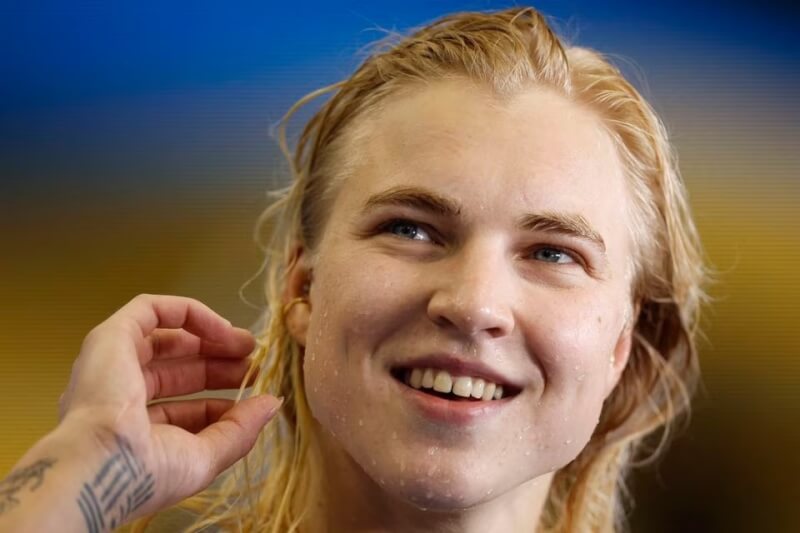 立陶宛選手美露泰30日在世界游泳錦標賽以29秒16成績打破女子50公尺蛙式世界紀錄。（路透社）