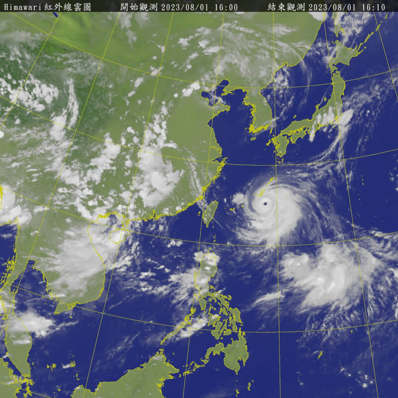 中央氣象局表示，若颱風卡努行徑無特殊變化，將於1日晚間8時30分發布海上颱風警報。（圖取自中央氣象局網頁cwb.gov.tw）