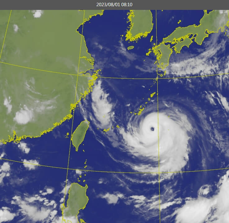 中央氣象局表示，1日受颱風外圍雲系影響，基隆北海岸及北部地區轉為陰短暫陣雨的天氣，降雨機率高。（圖取自中央氣象局網頁cwb.gov.tw）