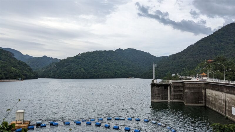 全台水庫因颱風卡努降雨收穫3900萬噸水量，以石門水庫（圖）1650萬噸最多。（北水局提供）