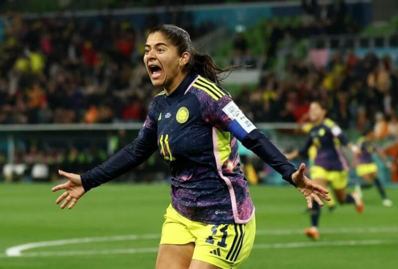 哥倫比亞8日在世界盃女足16強對決牙買加，終場就以1比0擊敗對手，隊史首次晉級8強。（路透社）