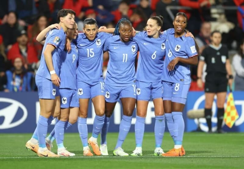 法國8日在世界盃女足16強面對摩洛哥，終場以4比0勝出，闖進8強。（路透社）