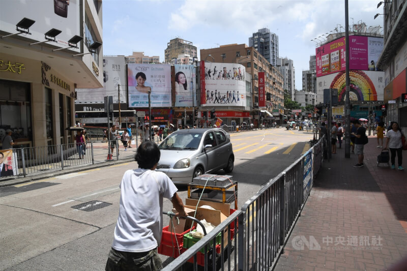 圖為香港元朗街頭。（中央社檔案照片）