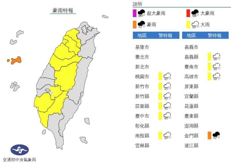 (圖取自中央氣象局網頁cwb.gov.tw)