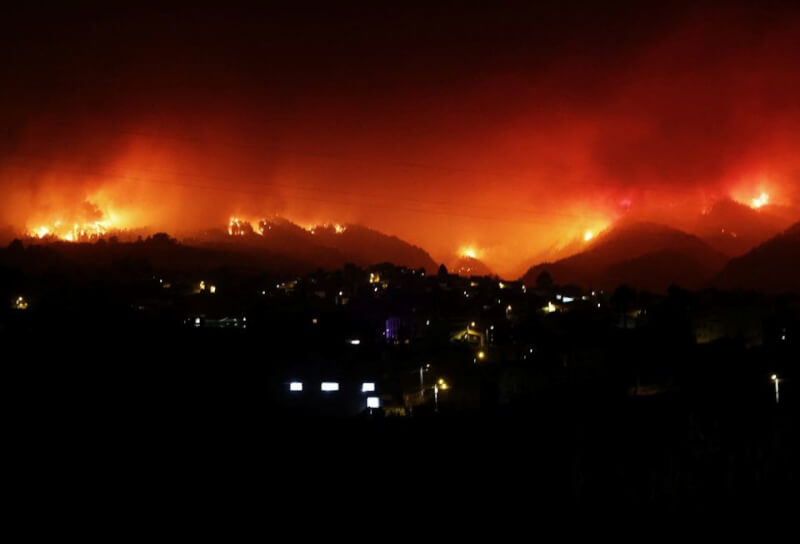 西班牙加納利群島中最大的田尼利夫島北部地區最近野火肆虐，超過2萬6000人撤離。（路透社）