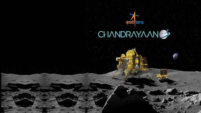 印度月球登陸器月球飛船3號預定23日傍晚「軟著陸」於月球南極，著陸過程可能費時30分鐘。（圖取自facebook.com/ISRO）