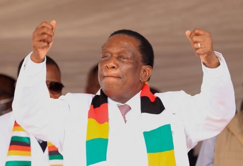 非洲南部國家辛巴威23日舉行大選，總統姆南加瓦（圖）尋求拿下第2任期。（路透社）