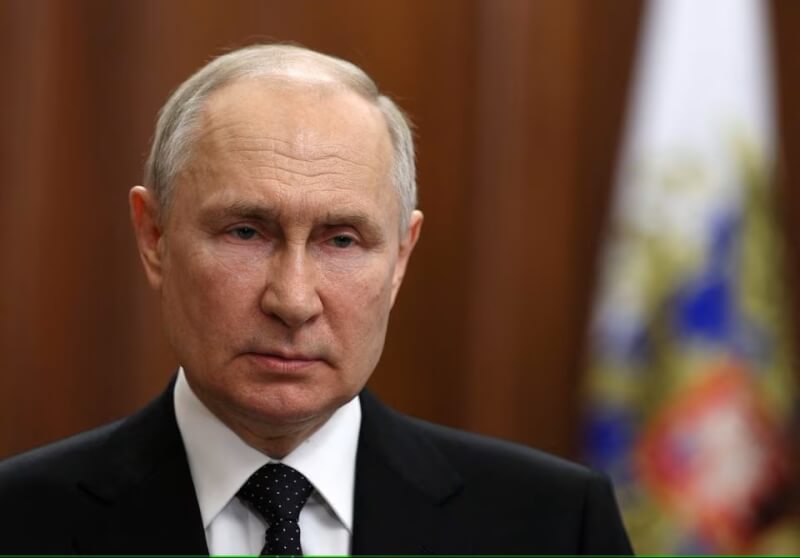 俄羅斯總統蒲亭24日對瓦格納集團首腦普里格津喪生的墜機事故表達「哀悼。」（putnik/Gavriil Grigorov/Kremlin via 路透社）