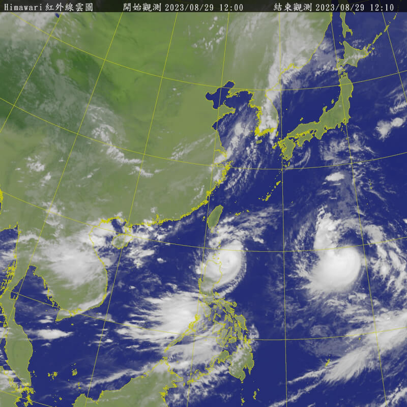 氣象局29日表示，預估傍晚會發布中颱蘇拉的陸上颱風警報，而蘇拉的暴風圈預估30日中午前後會接觸本島陸地（圖取自中央氣象局網頁cwb.gov.tw）