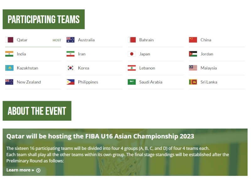 由FIBA主辦的U16亞洲男籃錦標賽日前公布分組名單，卻沒有台灣代表隊。（圖取自FIBA網頁fiba.basketball）