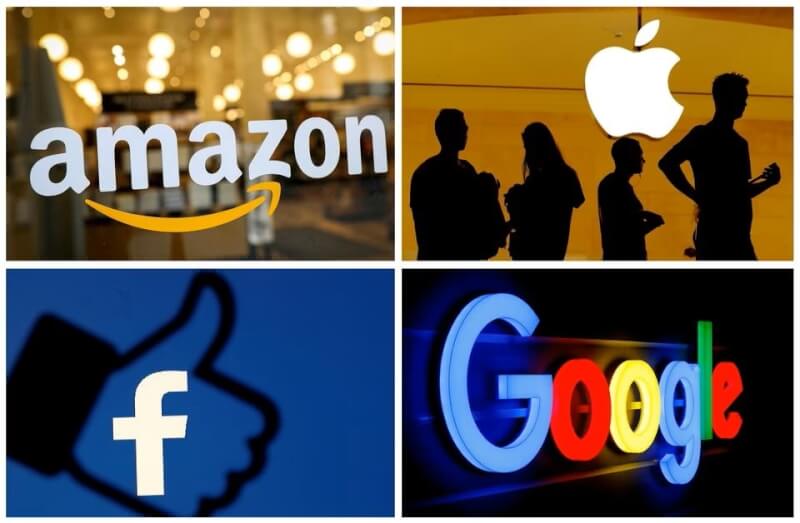 歐盟6日依據數位市場法指定臉書、Google、Amazon及蘋果等6家大型科技企業為「守門人」。（路透社）