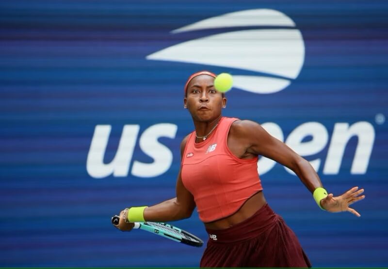 美國網球公開賽女單第6種子、美國19歲好手高夫（圖）5日以直落二輕取第20種子拉脫維亞女將奧斯塔朋科。（路透社）