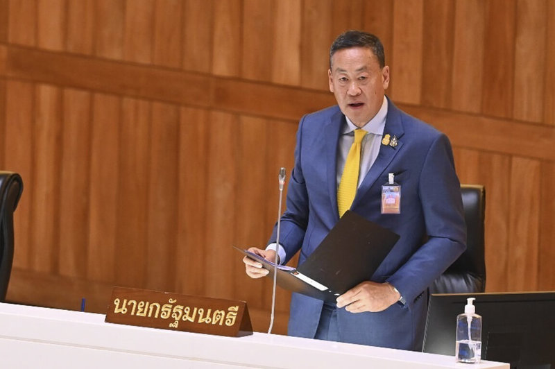泰國總理賽塔11日率領內閣向國會進行首次施政報告。賽塔強調泰國當前面臨的經濟問題，並承諾會提出刺激經濟和紓解民眾債務的方案。（總理府提供）中央社記者呂欣憓曼谷傳真 112年9月11日