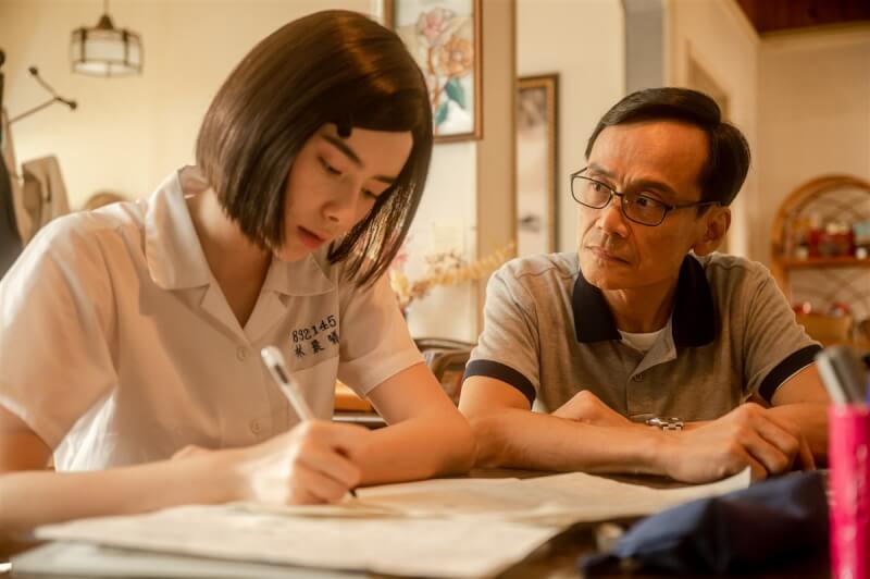 金馬影帝陳以文(右)在影集「她和她的她」中飾演化學老師謝志忠,性侵飾演女主角「林晨曦」學生時期的演員林奕嵐(左),讓她留下難以抹滅的傷害。(Netflix提供)