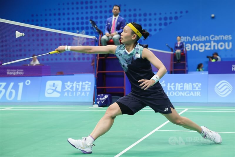 圖為28日杭州亞運羽球女子團體賽，戴資穎比賽畫面。中央社記者裴禛攝 112年9月28日