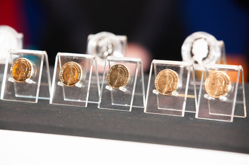 皇家澳洲鑄幣廠（Royal Australian Mint）5日發布鑄有英國國王查爾斯三世（King Charles III）肖像的硬幣圖像。（皇家澳洲鑄幣廠提供）中央社記者楊淳卉傳真 112年10月5日