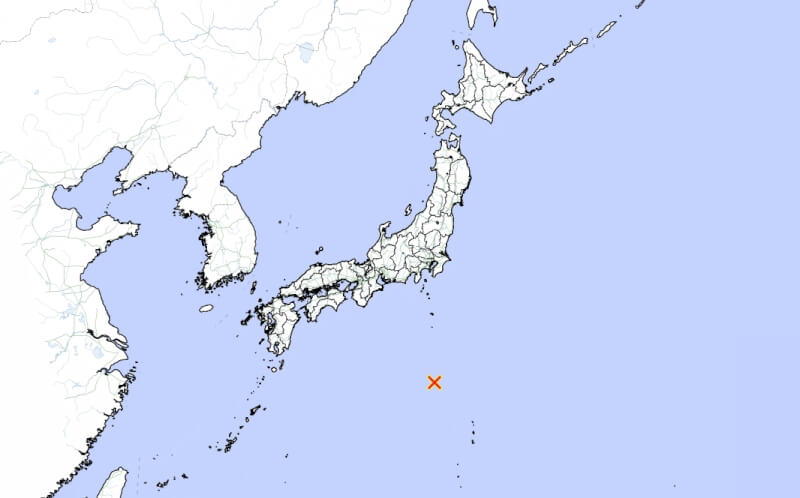 日本氣象廳指出，凌晨5時25分鳥島附近發生規模不詳的地震。（圖取自日本氣象廳網頁www.jma.go.jp）