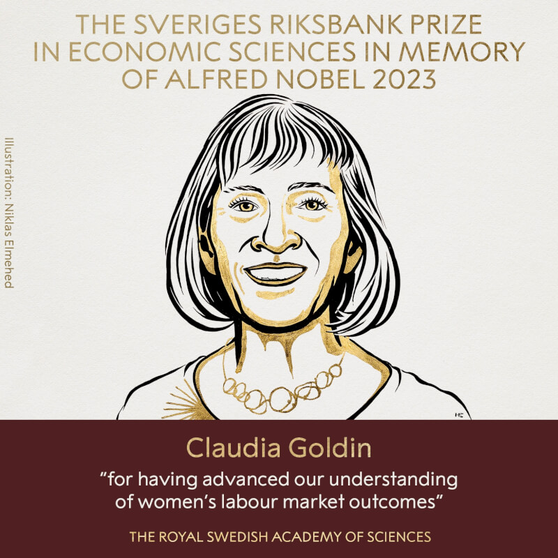 美國哈佛大學學者戈丁（Claudia Goldin）獲得2023年諾貝爾經濟學獎。（圖取自twitter.com/NobelPrize）