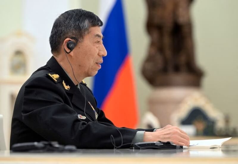 圖為中國國防部長李尚福4月出訪俄羅斯。（Sputnik/Pavel Bednyakov/Pool via 路透社）