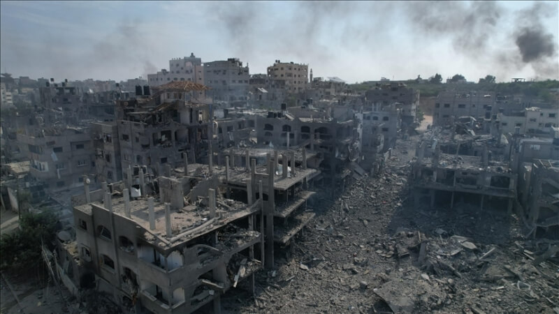 11日以色列反擊哈瑪斯，對加薩走廊大規模空襲。（安納杜魯新聞社）