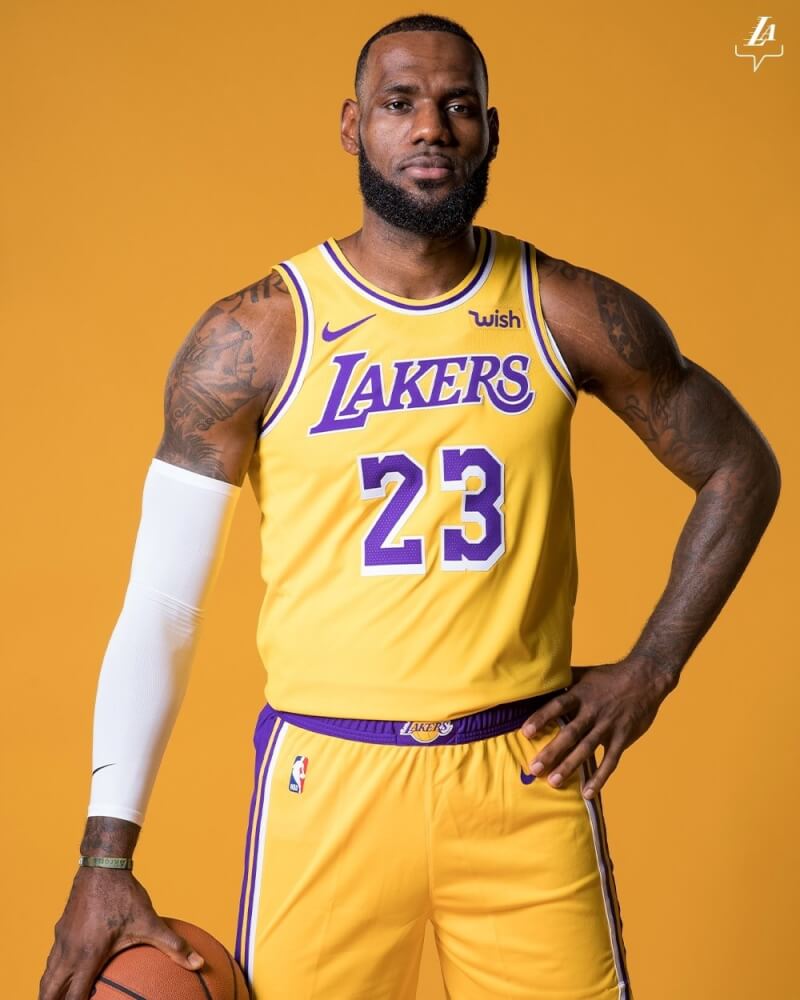 NBA湖人隊球員詹姆斯。（圖取自twitter.com/Lakers）