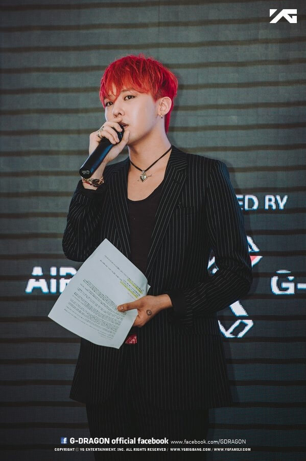 韓國歌手GD因涉嫌吸毒遭警方立案調查，他27日透過律師發表聲明，否認吸毒。（圖取自facebook.com/gdragon）