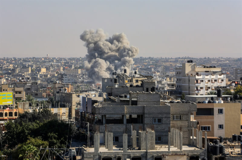 以色列26日空襲加薩走廊。（安納杜魯新聞社）