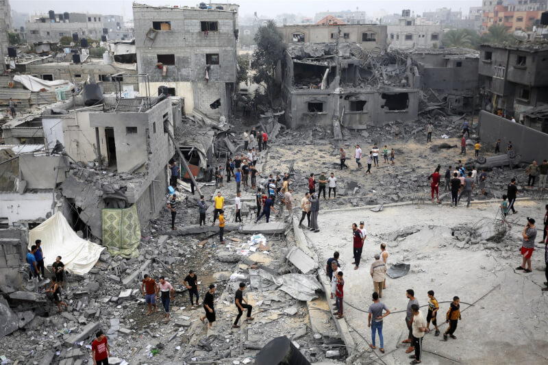 29日加薩走廊建築物因以色列空襲毀損。（安納杜魯新聞社）